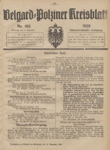 Belgard-Polziner Kreisblatt, 1920, Nr 102