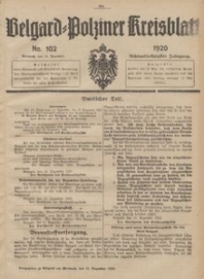Belgard-Polziner Kreisblatt, 1920, Nr 102
