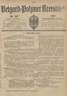Belgard-Polziner Kreisblatt, 1920, Nr 107