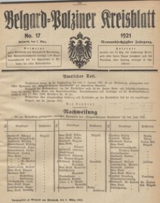 Belgard-Polziner Kreisblatt, 1921, Nr 17