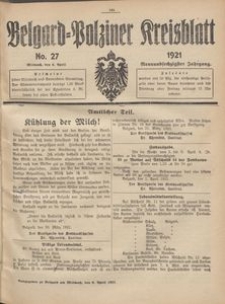 Belgard-Polziner Kreisblatt, 1921, Nr 27