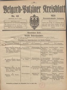 Belgard-Polziner Kreisblatt, 1921, Nr 48