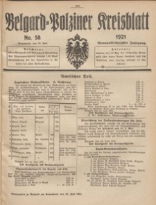 Belgard-Polziner Kreisblatt, 1921, Nr 58