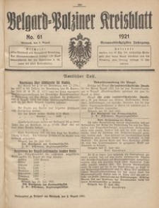 Belgard-Polziner Kreisblatt, 1921, Nr 61