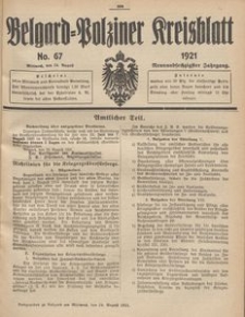 Belgard-Polziner Kreisblatt, 1921, Nr 67