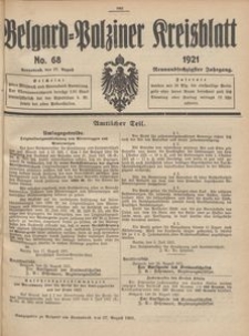 Belgard-Polziner Kreisblatt, 1921, Nr 68