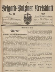 Belgard-Polziner Kreisblatt, 1921, Nr 89