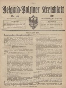 Belgard-Polziner Kreisblatt, 1921, Nr 103
