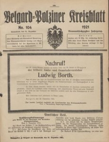 Belgard-Polziner Kreisblatt, 1921, Nr 104