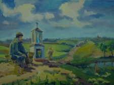 Remus spoglądający na jasne wody morza