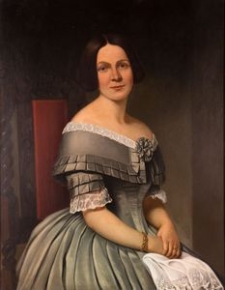 Portret kobiety z białą chusteczką