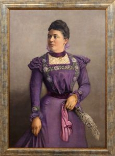 Portret kobiety we wrzosowej sukni