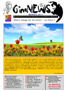 GimNEWS. Miesięcznik Samorządowego Gimnazjum im. Jana Pawła II w Bolszewie, 2015, marzec