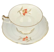 Zestaw deserowy (filiżanka ze spodkiem i talerzyk)