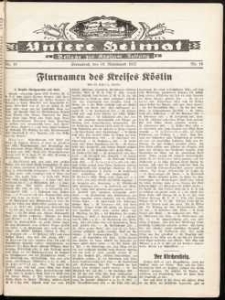 Unsere Heimat. Beilage zur K&ouml;sliner Zeitung Nr. 19/1932