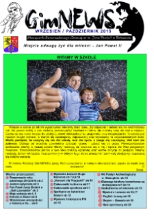 GimNEWS. Miesięcznik Samorządowego Gimnazjum im. Jana pawła II w Bolszewie, 2015, wrzesień/październik