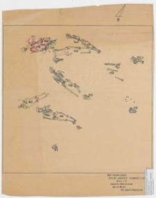 Koszalin - G&oacute;ra Chełmska, stan. 1. Rzut poziomy grob&oacute;w. Ar 56 Ćw C, warstwa I, głębokość 0-300