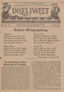 Insel und Welt. Unterhaltungsbeilage der Swinemünder Zeitung, 1927, Nr. 16