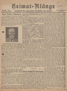 Heimat-Klänge. Zeitschrift für heimatliche Geschichte und Kultur, 1926, Nr. 92