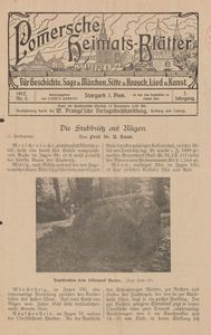 Pommersche Heimats-Blätter für Geschichte, Sage, u. Märchen, Sitte u. Brauch, Lied u. Kunst, 1912, No. 8
