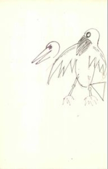 [Szkic ptaka] - projekt scenografii do bajki Czarodziej z ziemi Oz