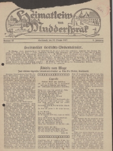 Heimatleiw un Muddersprak. Greifswalder Geschichts-Wochenkalender, 1927, Nr. 43