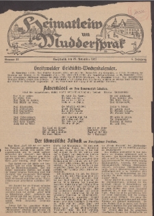 Heimatleiw un Muddersprak. Greifswalder Geschichts-Wochenkalender, 1927, Nr. 48