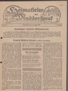 Heimatleiw un Muddersprak. Greifswalder Geschichts-Wochenkalender, 1928, Nr. 4
