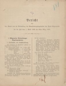 Bericht über den Stand und die Verwaltung der Gemeindeangelegenheiten der Stadt Rügenwalde für die Zeit vom 1. April 1899 bis Ende März 1902