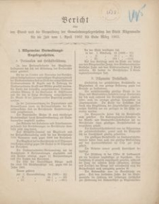 Bericht über den Stand und die Verwaltung der Gemeindeangelegenheiten der Stadt Rügenwalde für die Zeit vom 1. April 1902 bis Ende März 1903