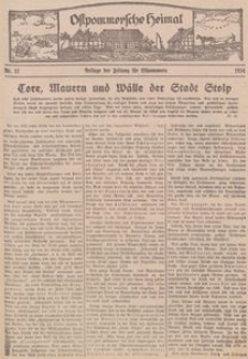 Ostpommersche Heimat. Beilage der Zeitung für Ostpommern, 1934, Nr. 11