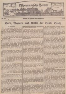 Ostpommersche Heimat. Beilage der Zeitung f&uuml;r Ostpommern, 1934, Nr. 12