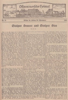 Ostpommersche Heimat. Beilage der Zeitung f&uuml;r Ostpommern, 1934, Nr. 23