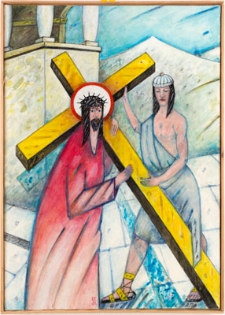 Droga krzyżowa. Stacja II. Jezus przyjmuje krzyż na swoje ramiona