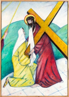 Droga krzyżowa. Stacja VI. Święta Weronika ociera twarz Jezusowi