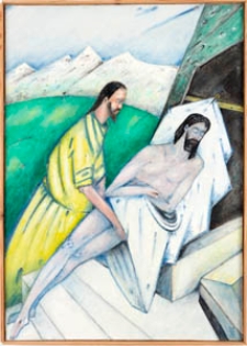 Droga krzyżowa. Stacja XVI. Jezus złożony do grobu