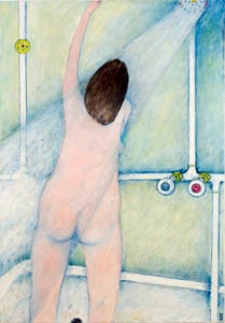 Obraz olejny - Kobieta pod prysznicem