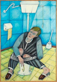 Obraz olejny - Mężczyzna w toalecie