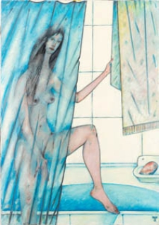 Obraz olejny - Kobieta pod prysznicem 2