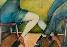 Obraz olejny - Nogi kobiety i mężczyzny