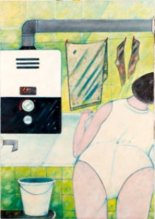 Obraz olejny - Kobieta w łazience