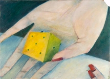 Obraz olejny - Kostka w dłoni