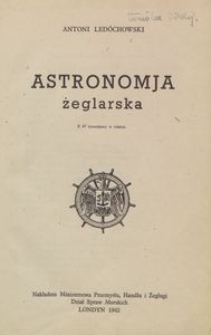 Astronomja żeglarska : z 37 rysunkami w tekście