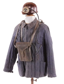 Bluza robocza ocieplana, kask g&oacute;rniczy z lampą czołową akumulatorową