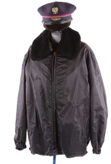 Kurtka zimowa ortalionowa z podpinką, czapka rogatywka