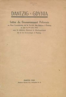 Dantzig = Gdynia. Lettre du Gouvernement Polonais...