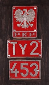 Tablica z oznakowaniem parowozu Ty 2 nr ser. 453