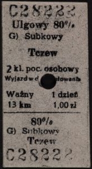 Bilet kolejowy C 28222