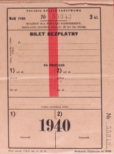 Książeczka biletowa P. K. P. Nr 55343