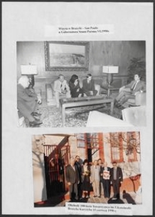 Kartka z albumu - wizyta w Brazylii, San Paulo u Gubernatora Stanu Parana, czerwiec 1990 oraz obchody 100-lecia Towarzystwa im. T. Kościuszki, Brazylia, Kurytyba, 15 czerwca 1990